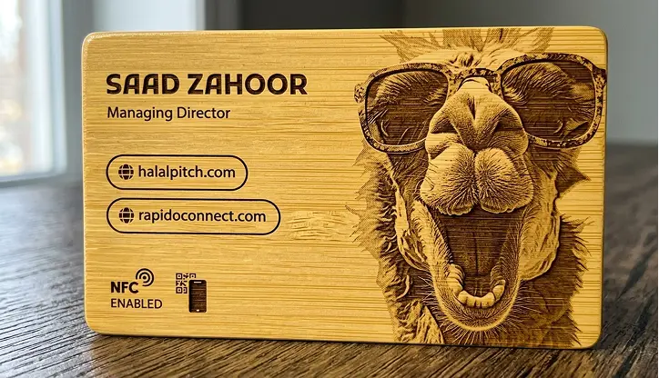 Natural wood NFC card Saudi Arabia